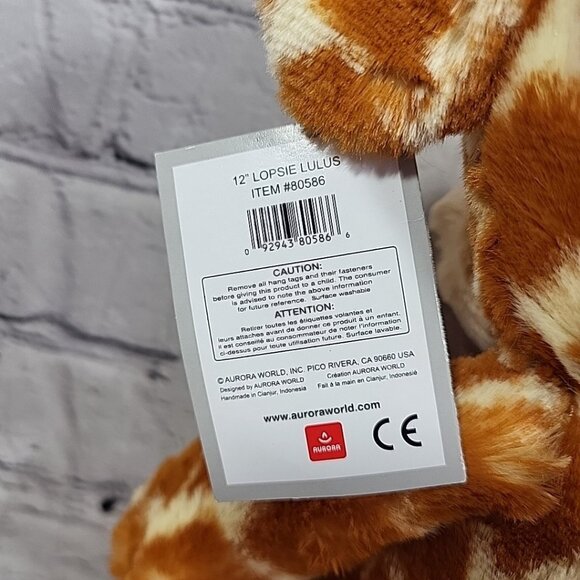 Aurora Lopsie Lulus George The Giraffe Plush Stuffed Animal Super Soft Rare NWT - Picture 6 of 7
